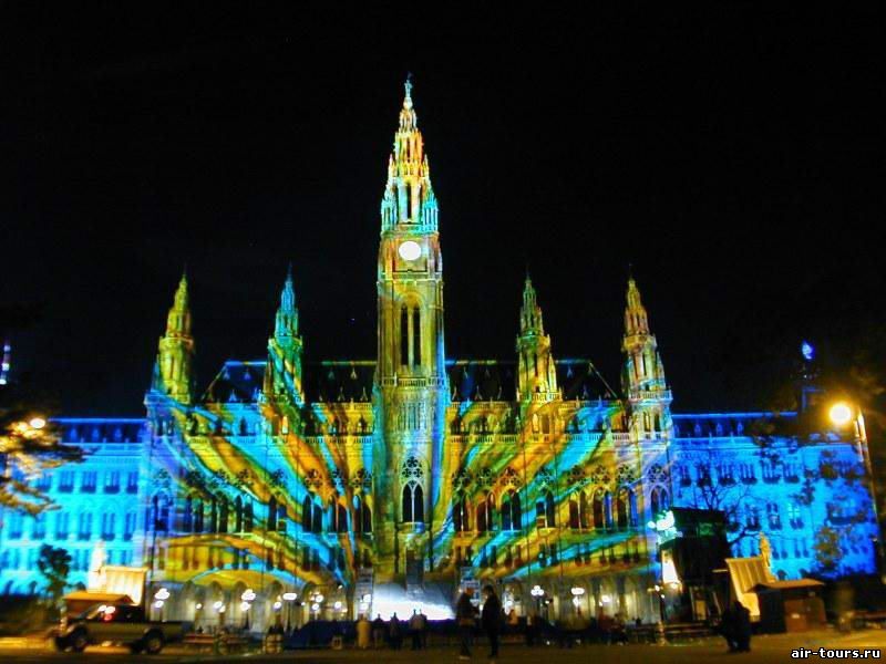 подсветка зданий Вены