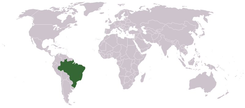 Бразилия на карте Мира