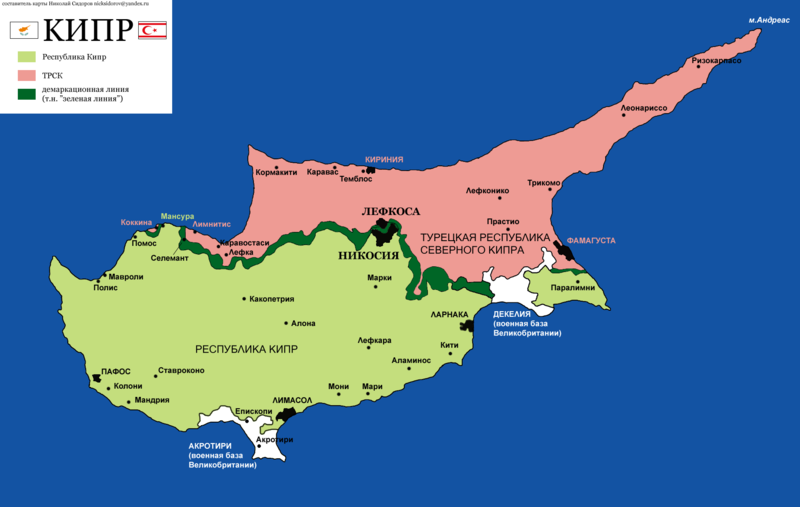 политическая карта кипра