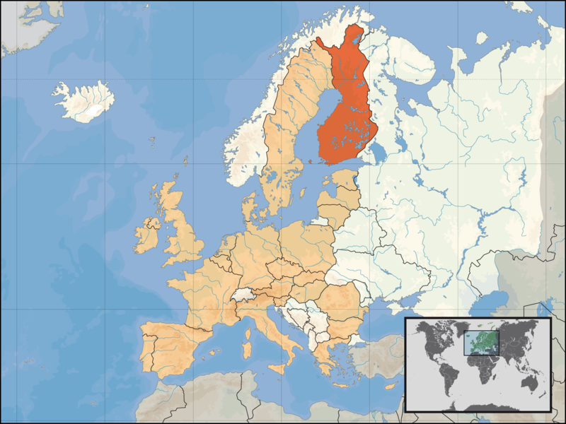 Финляндия на карте Европы