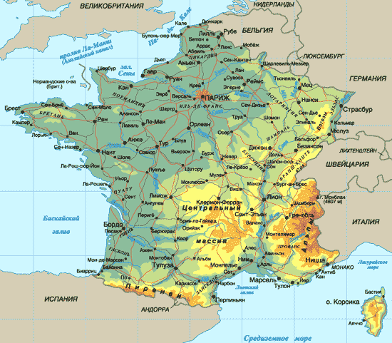 политическая карта франции