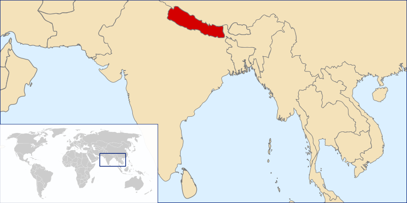 Непал на карте Мира