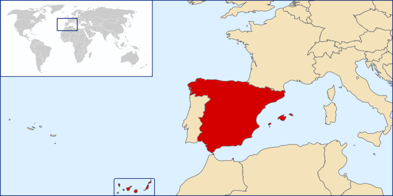 Испания на карте Мира