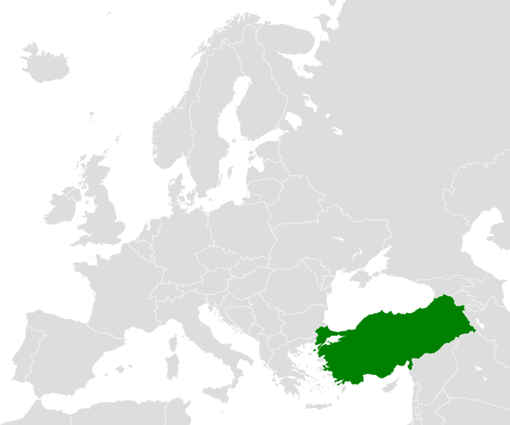 Турция на карте Европы
