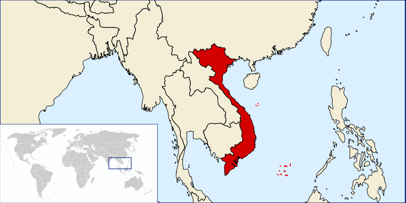 Вьетнам на карте Мира