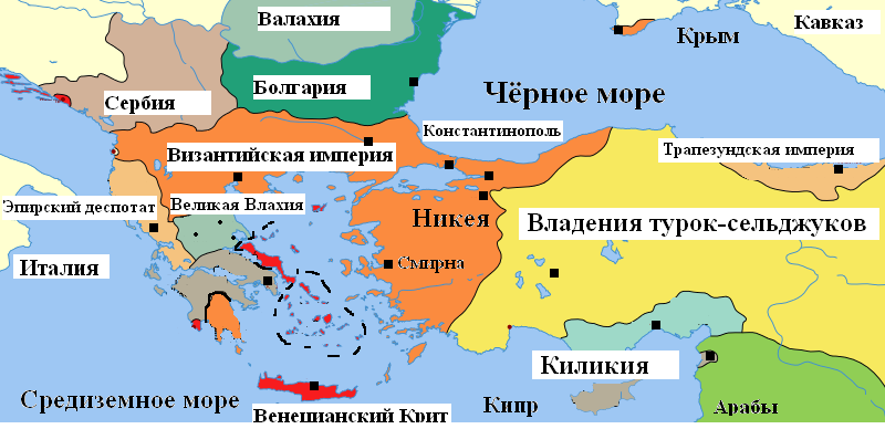 Византия к 1265 году